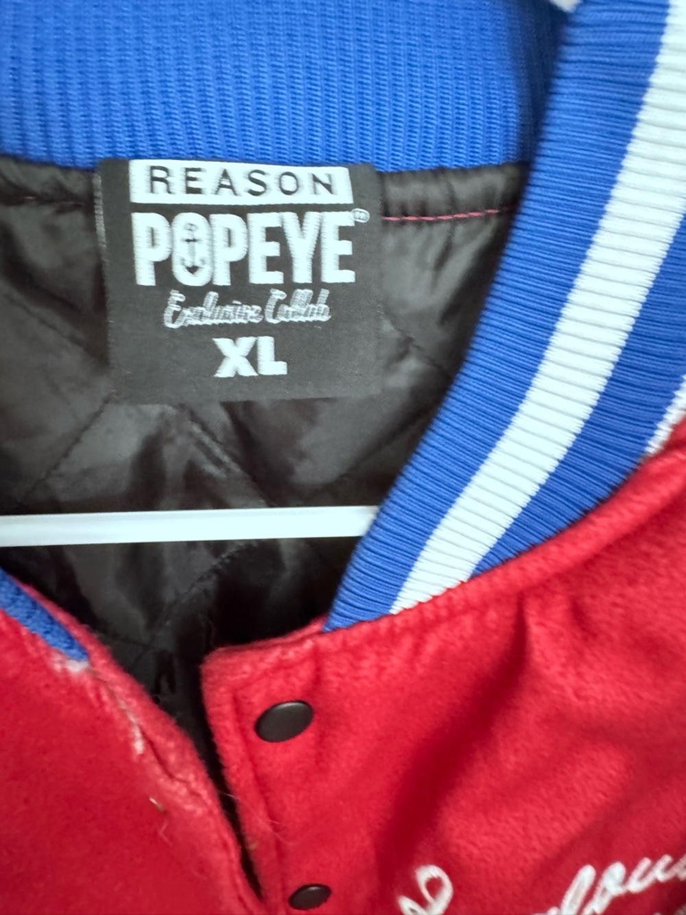 Popeye Red & Black Varsity patches Jacket - Picture 3 of 6